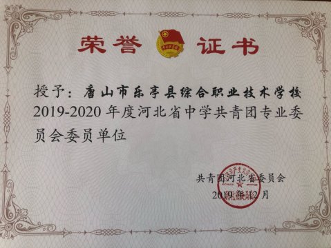 乐亭职校团委成功入选河北省中学共青团专业委员会成员单位