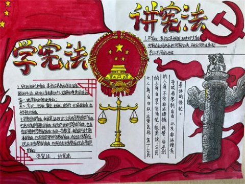 开平职校开展“弘扬宪法精神”手抄报评比活动