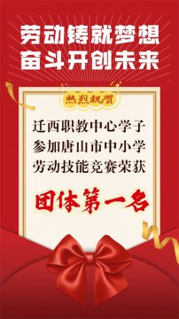 劳动铸就梦想 奋斗开创未来：迁西职教中心学子参加唐山市中小学劳动技能竞赛荣获团体第一名