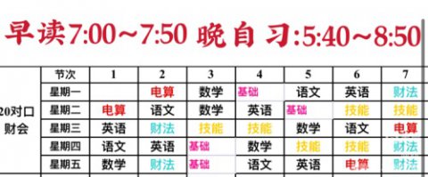 乐亭职校升学部2020级财会实验班田鑫楠