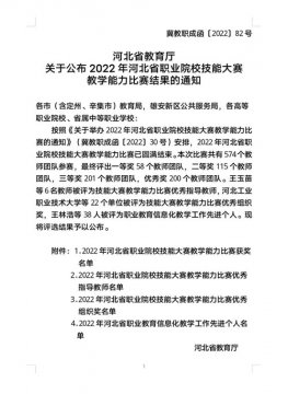 乐亭职校在2022年河北省职业院校技能大赛教学能力比赛中取得佳绩