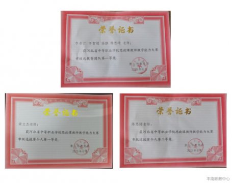 丰南职教中心教师在唐山市思政课教师教学能力大赛中荣获佳绩