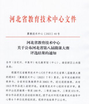 喜报！唐山一职专教师在河北省第八届微课大赛中荣获佳绩！