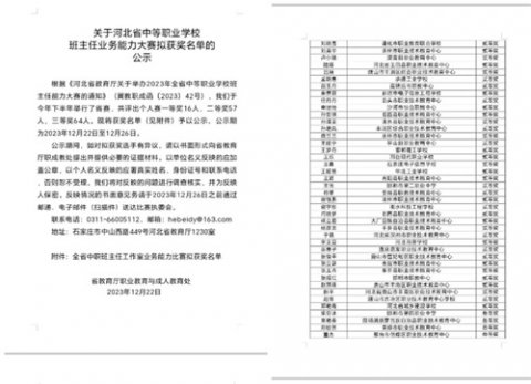 丰润职教中心教师在2023年河北省班主任业务能力大赛中再创佳绩