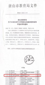 喜报！唐山一职专荣获市级中小学校园文化建设优秀案例二等奖