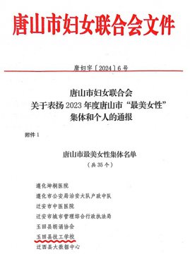 玉田职教中心：点赞！她们荣获“唐山市最美女性集体”称号